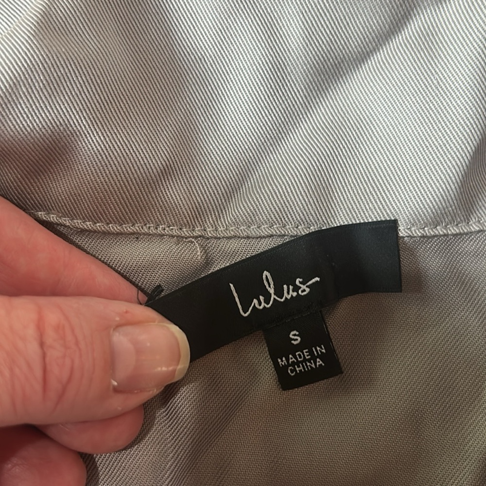 Lulu's Lucky Break Light Grey Oversized Jacket - Picture 6 of 8